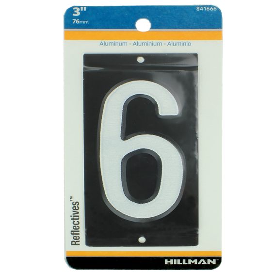 Buy Hillman 841666 3Inch Reflective Mailbox Number 6
