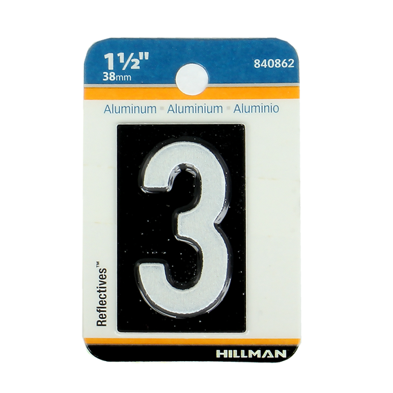 Buy Hillman 840862 11/2Inch Reflective Mailbox Number 3
