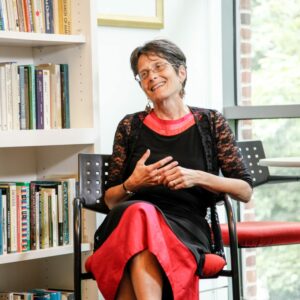 teacher sitting in a chair