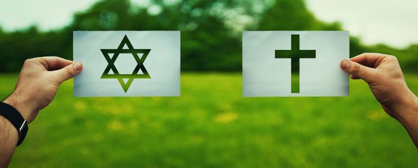 Jewish star and cross