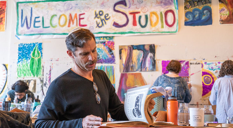 man in art studio