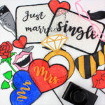 Various 3D pen art items on a small table.