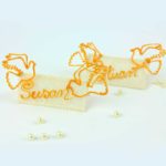 Wedding stencil: bird and word on paper - 3D pen art