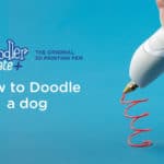 Doodle a 3D dog on blue background with 3D pen