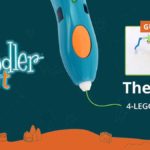 Close up of blue and orange 3Doodler Start Beast toy