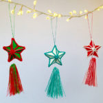 Ornaments hanging with lights, 3D pen art