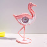 3Doodler Flamingo Filament Strands Clock on White Table