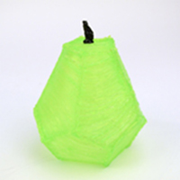 3D pen art: Green pear on white surface. | stencil