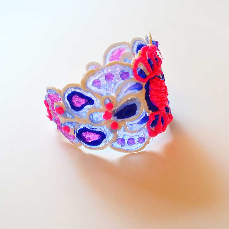 Colorful butterfly bracelet created with a 3D pen - a unique art masterpiece!