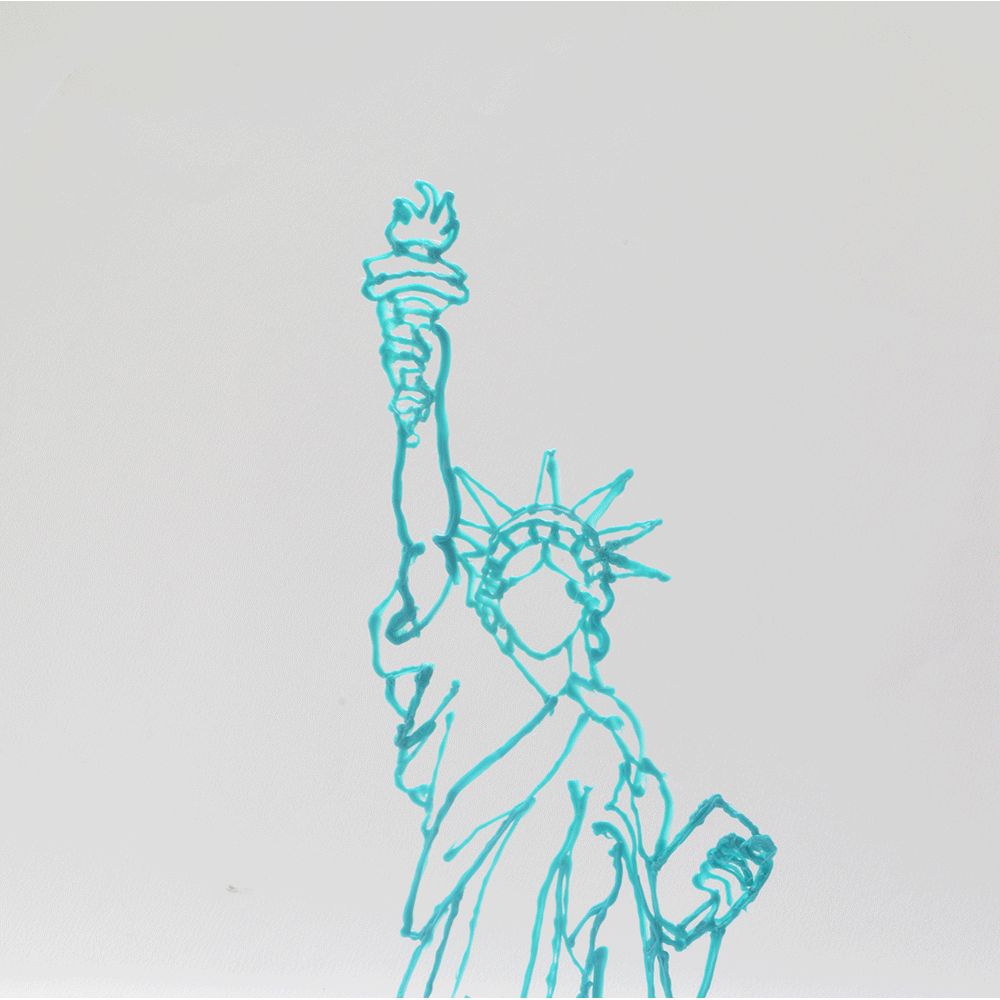 3D pen art: Statue of Liberty with torch. | 3D Pen Template Stencil