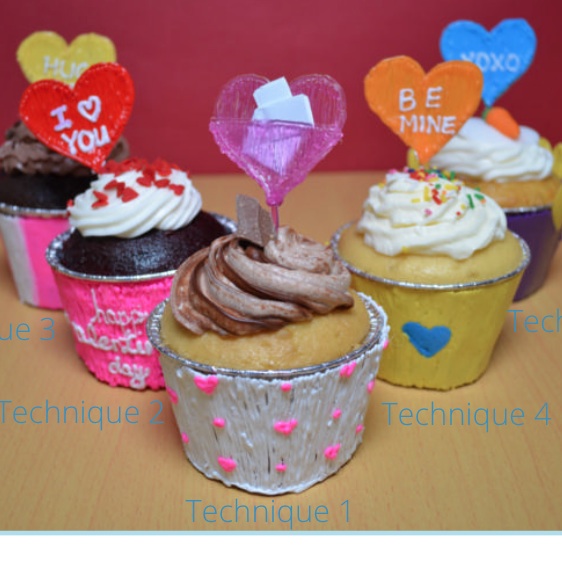 4 cupcakes with different toppings, 3D pen art | 3D Pen Template Stencil