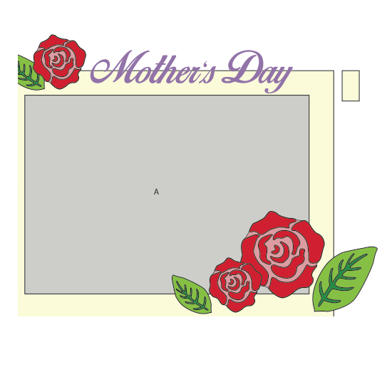 Mother's Day card with rose & leaves by Carol Sutton - 3D pen art | 3D Pen Template Stencil