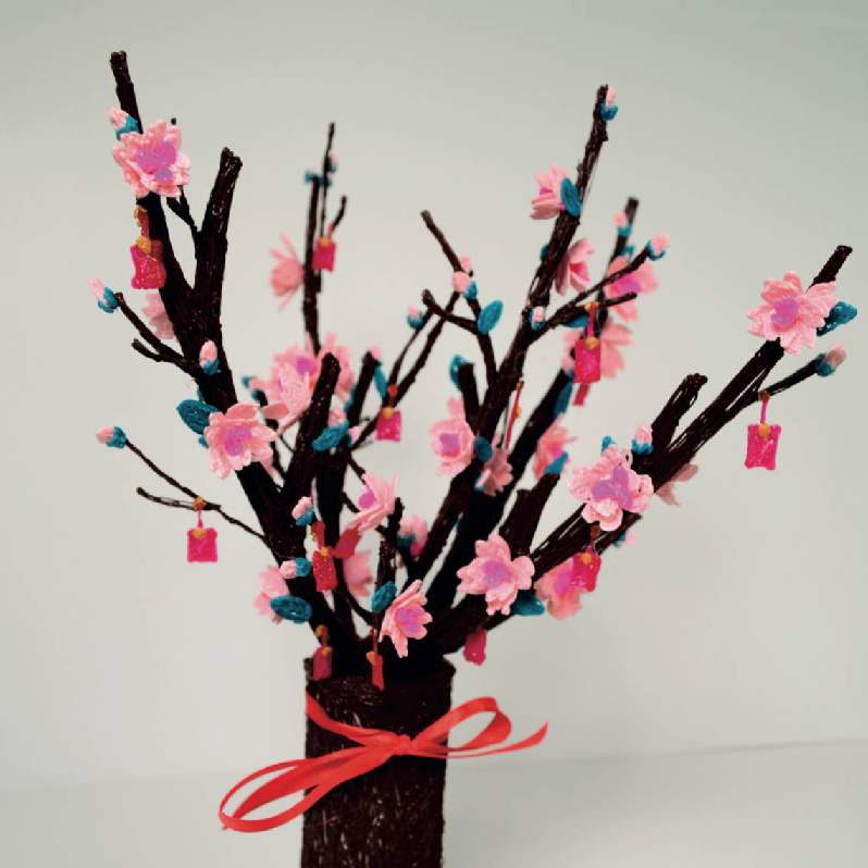 3Doodler pen creates peach blossom tree with filament strands | 3D Pen Template Stencil