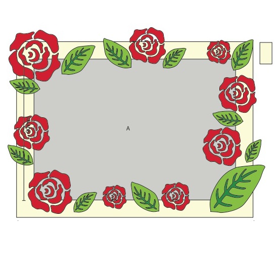 Katsushika Ōi inspired 3D pen rose frame with leaves.