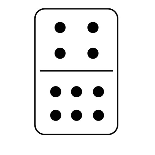 3D pen art: Black and white dice with four dots