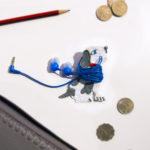 pp4 - 3Doodler Small 3D pen art: stuffed animal, cord, and ear buds.