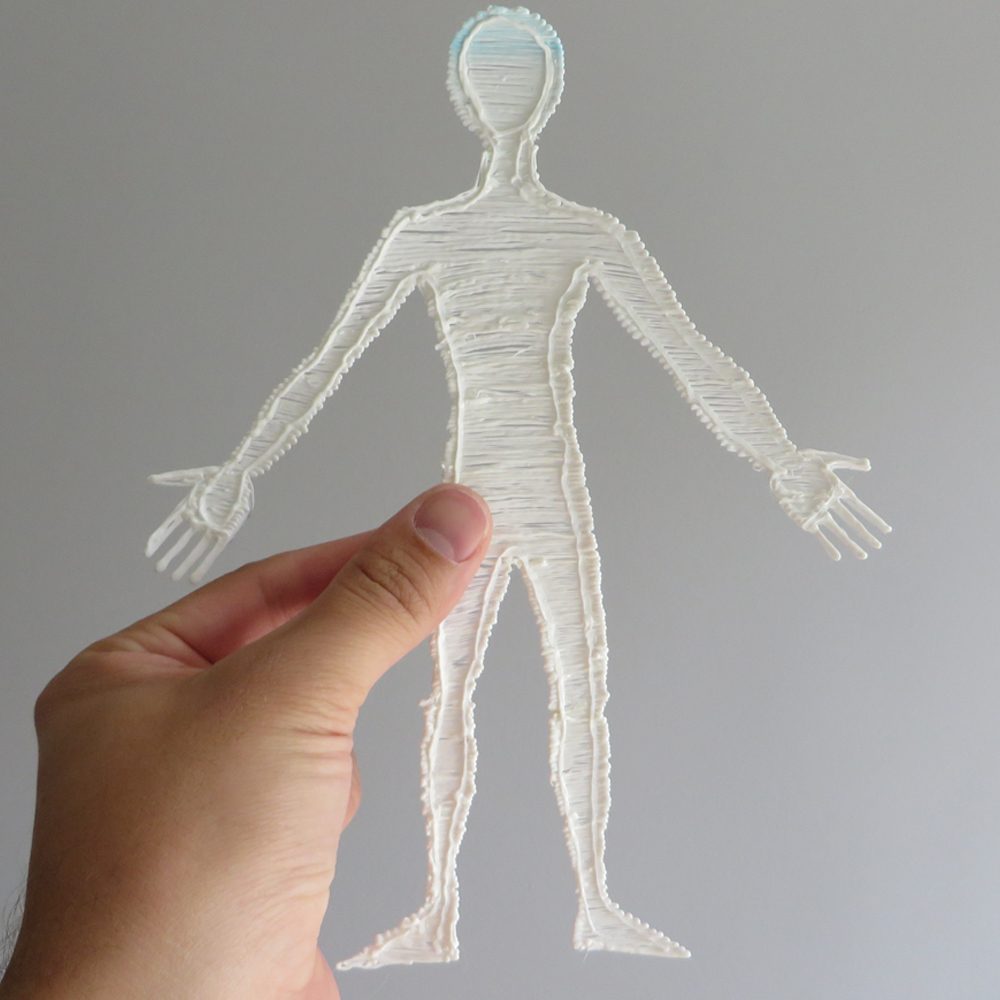 3D pen art: Man paper cut held by Figuretut | stencil