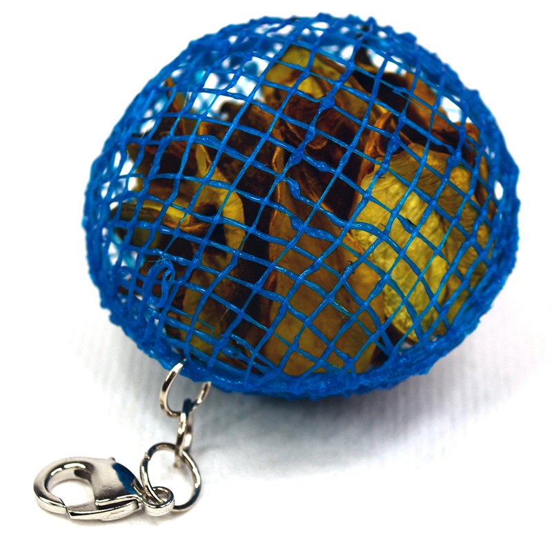 Blue netted bag with banana 3D pen art - Hanging potpourri holder clasp. | stencil