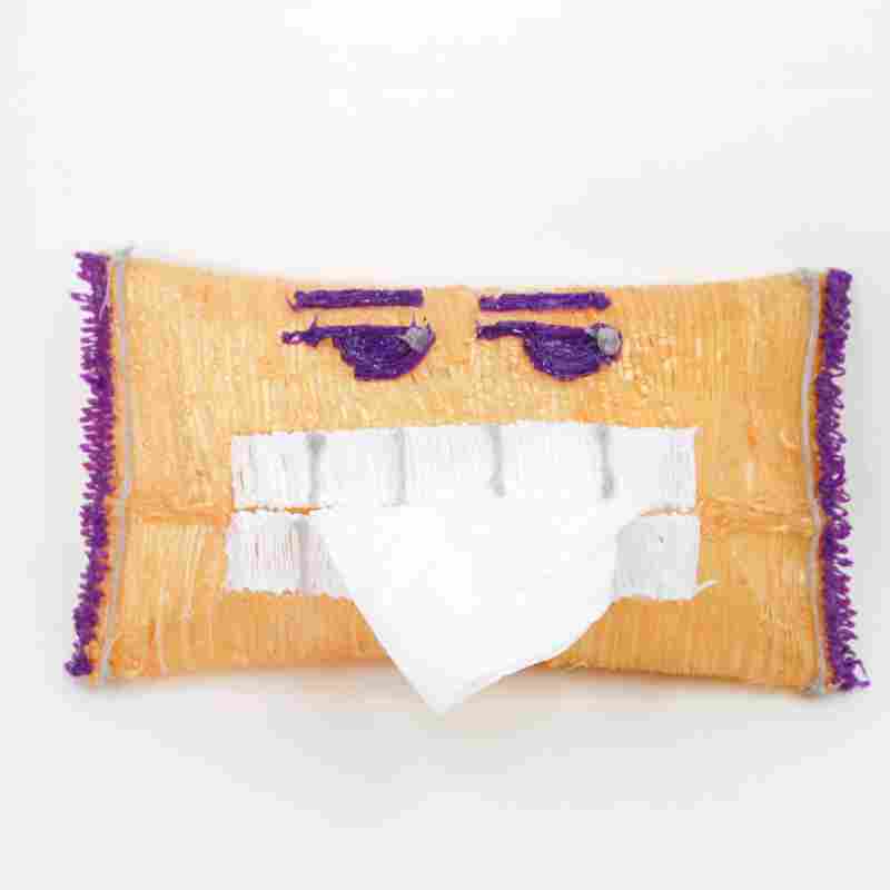 Tissue Case - 3D pen art of face on tissue roll | stencil