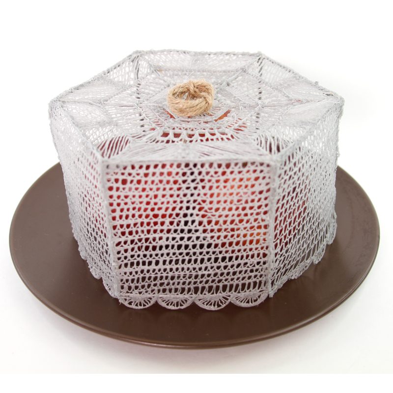 3Doodler craft: Cake on plate with filament cover. | stencil