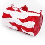 Red and white cake with a bow created using a 3D pen.