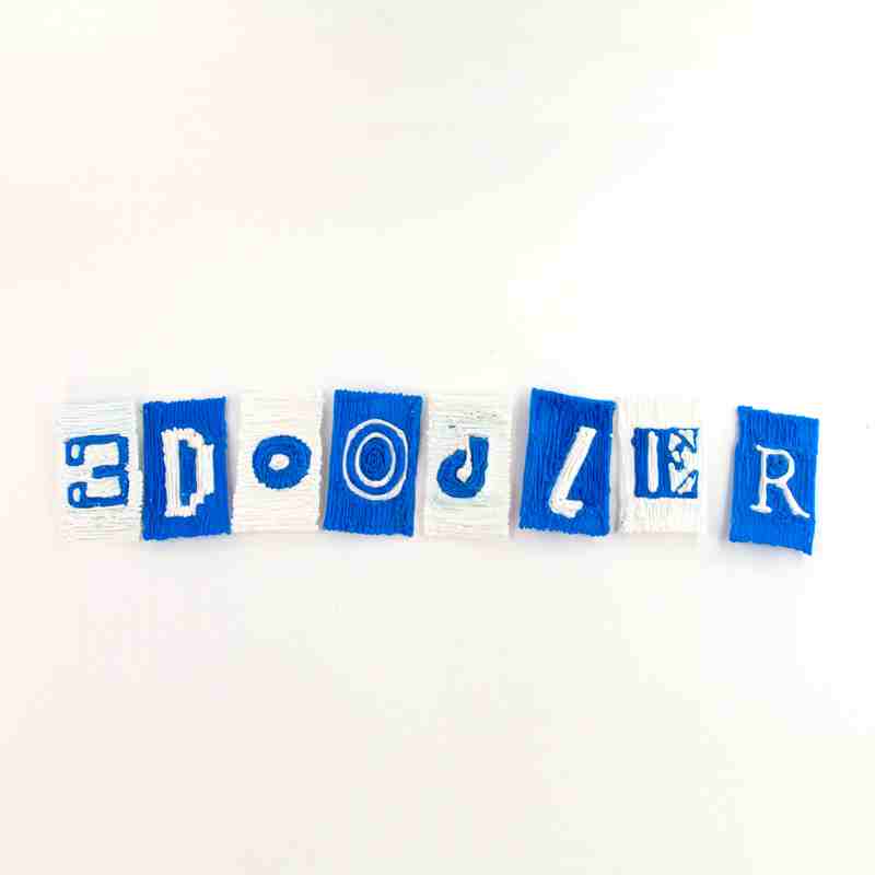 Paper 3D pen art forms the word 