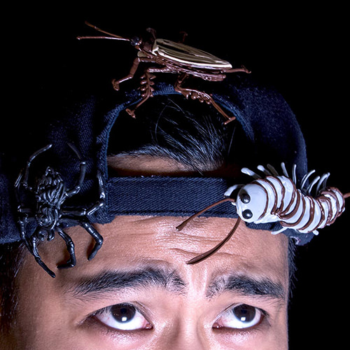 Spider & bug adorned creepy man - 3D pen art | stencil