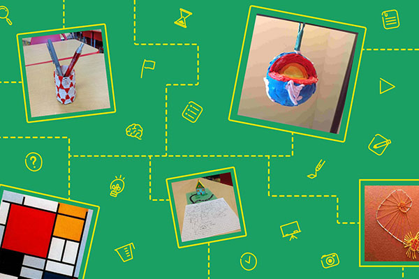 Green background showcasing 3D pen art