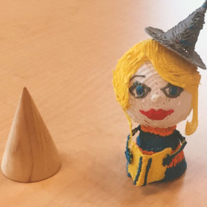 Table 3D pen art: doll with hat