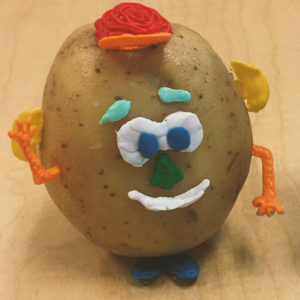 3Doodle'd potato with face and hat