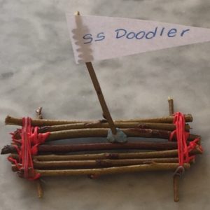 Small flag on stick, 3D pen art