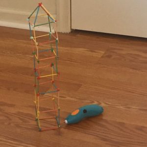 Toy ladder & gun on floor, 3D pen art