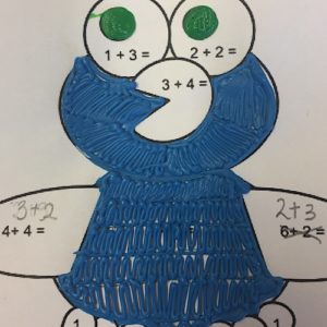 Close-up of cookie monster with number in 3D pen art