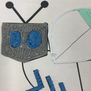 3D pen art: Robot and TV cake design