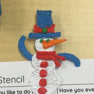 IMG_8348 - 3Doodler Plastic bead snowman on paper, 3D pen art