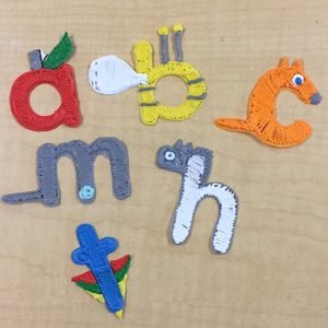 Filament 3D pen art: variety of letters