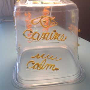 Gold lettered cake, adorned with 3D pen art
