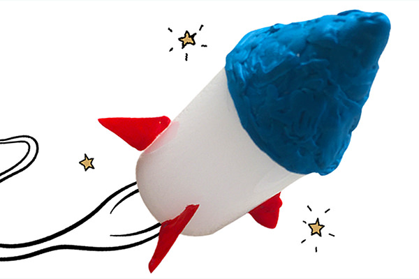Blue-hatted paper rocket - a stunning 3D pen art