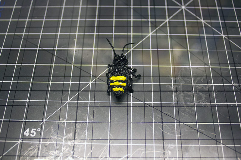 3D pen art of a toy bug on a table