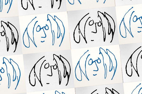 Close-up of blue 3D pen drawings