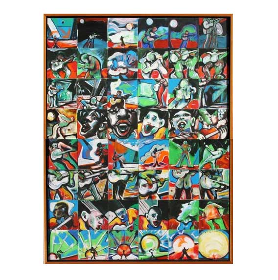 Large group of people in room - 3D pen art