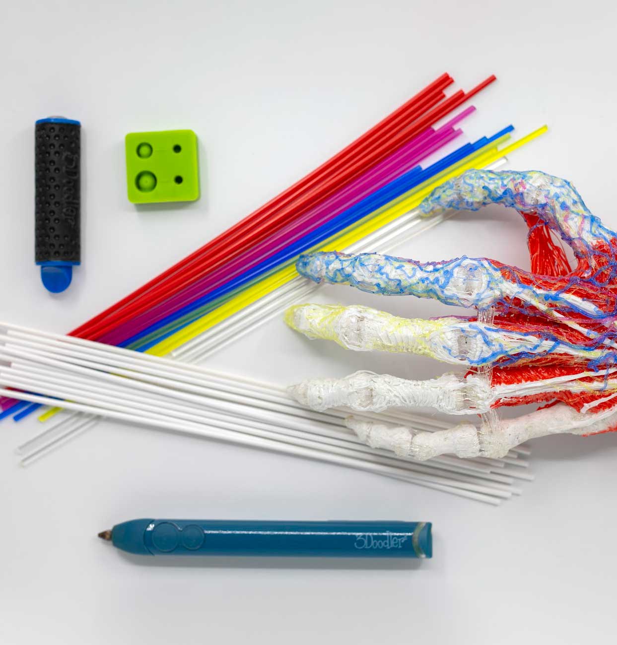 Blonde woman with green eyes, 3d pen art.