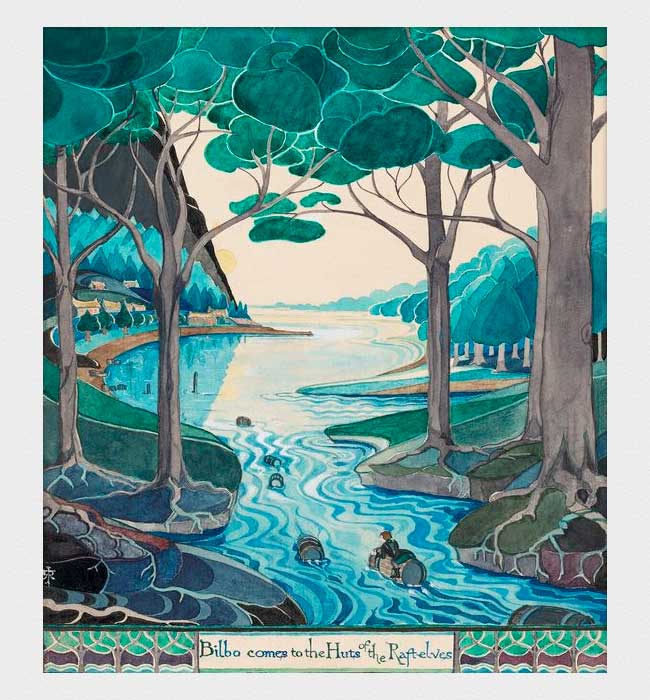 3Doodler art: River with trees and person on bike