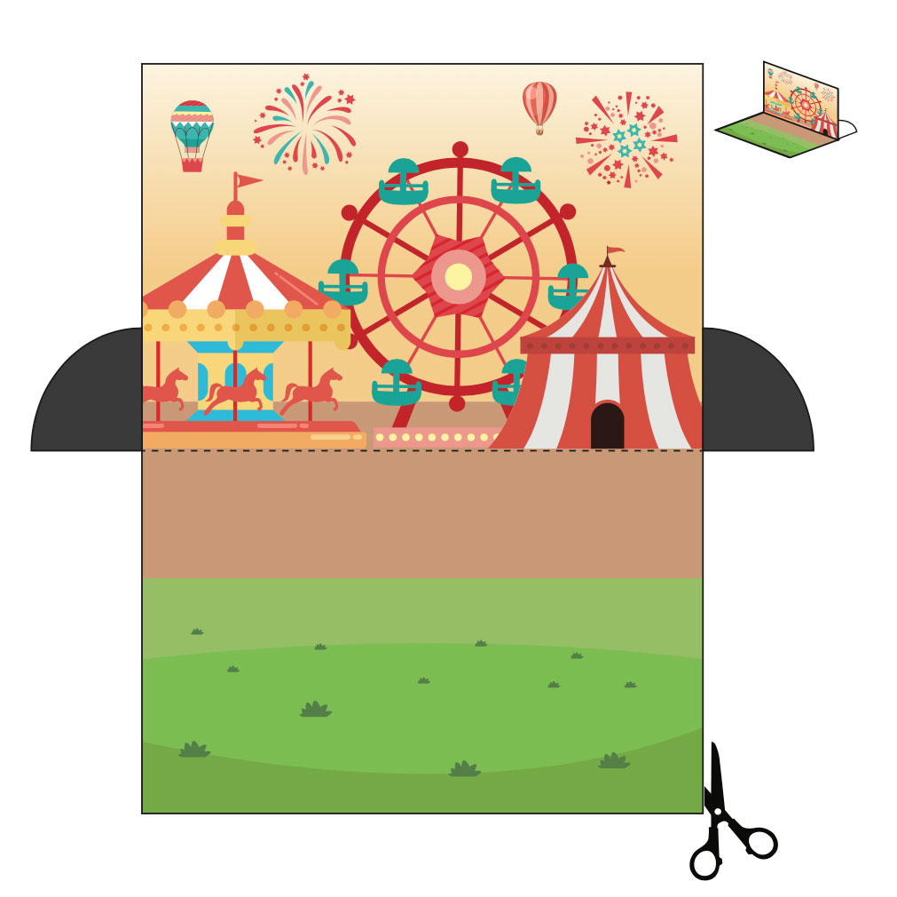 3D pen art: Carnival backdrop - close-up of paper cutout | stencil
