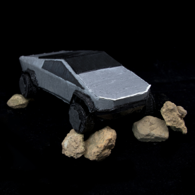 3D pen art: toy car on rocks
