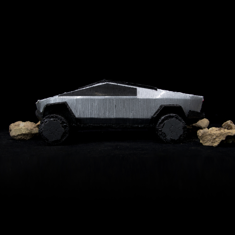 3D pen art: toy car on rock