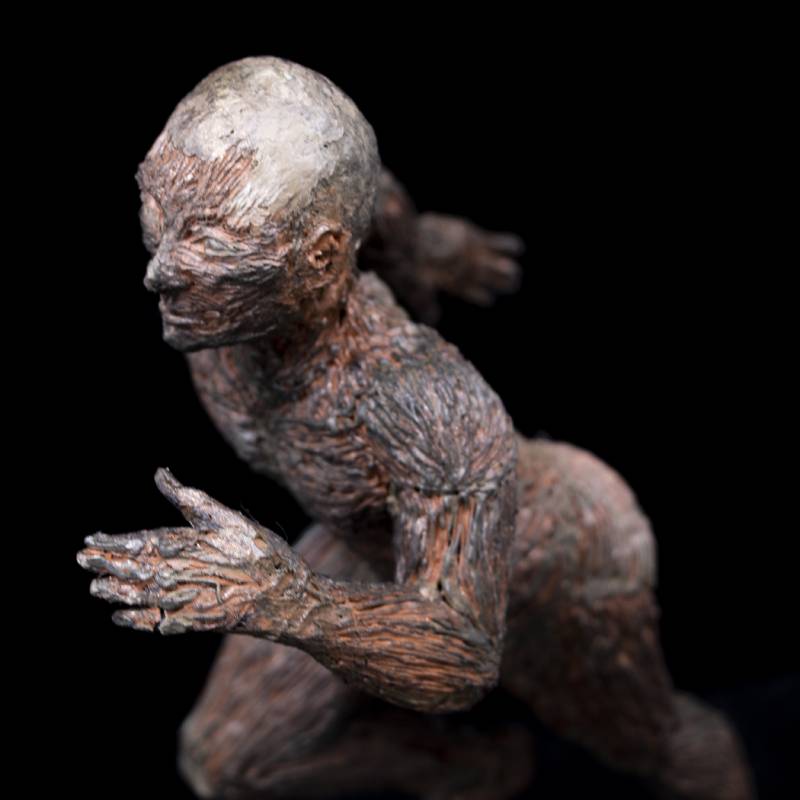 Man running with outstretched hands in 3D pen art