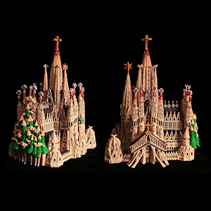 Dual cathedral & tree 3D pen sculptures: a unique blend of art & innovation. #3Dpen #creativity