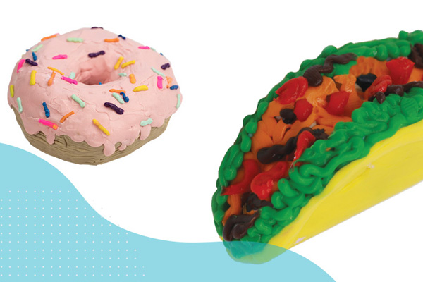 Two doughnuts and a donut 3D pen art.