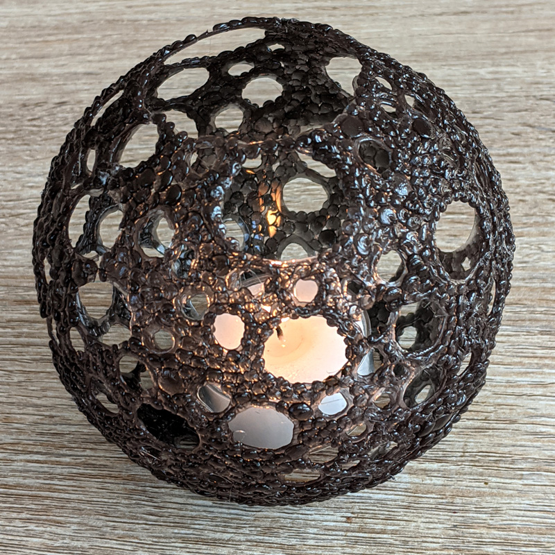 Decorative ball with lit candle: Pro Slider 3D pen art.